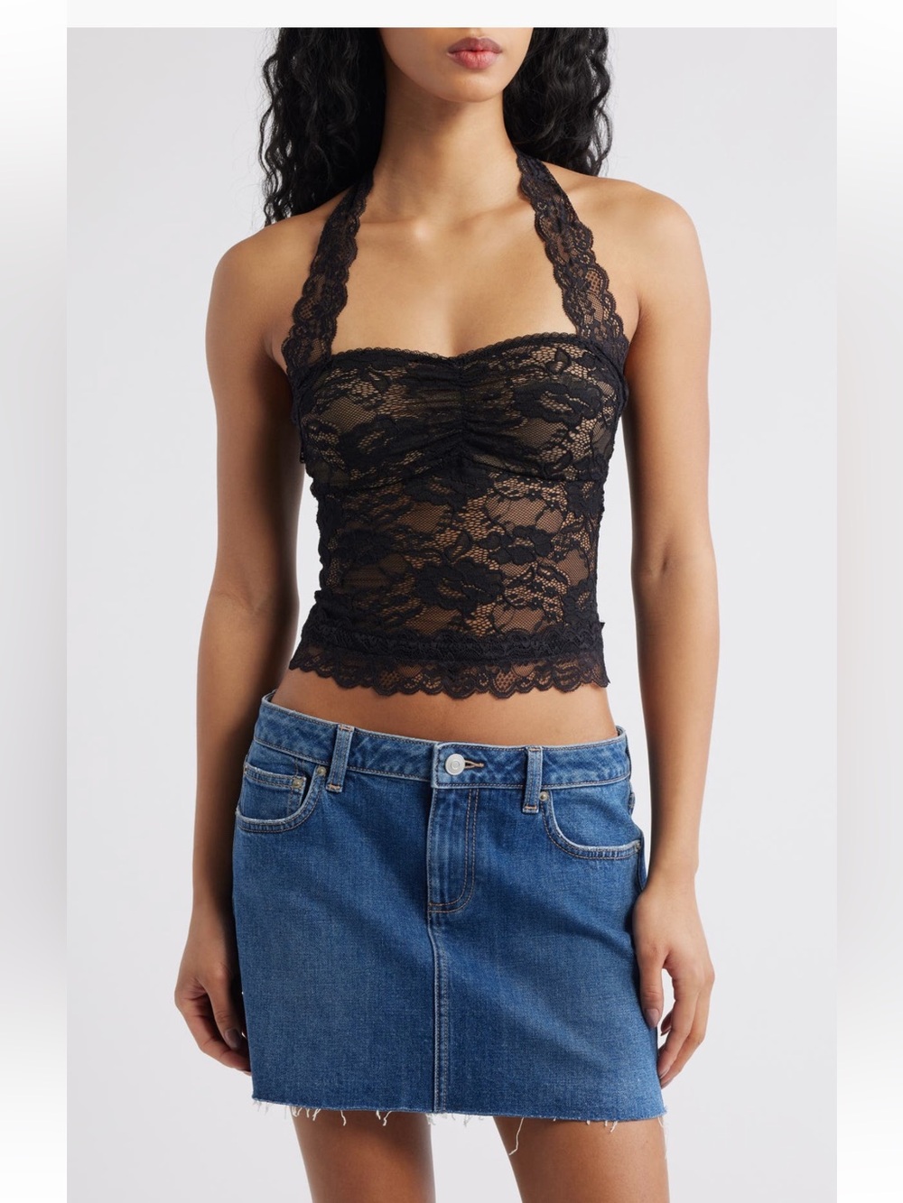 Princess Polly FANTASIZE LACE HALTER TOP NWT